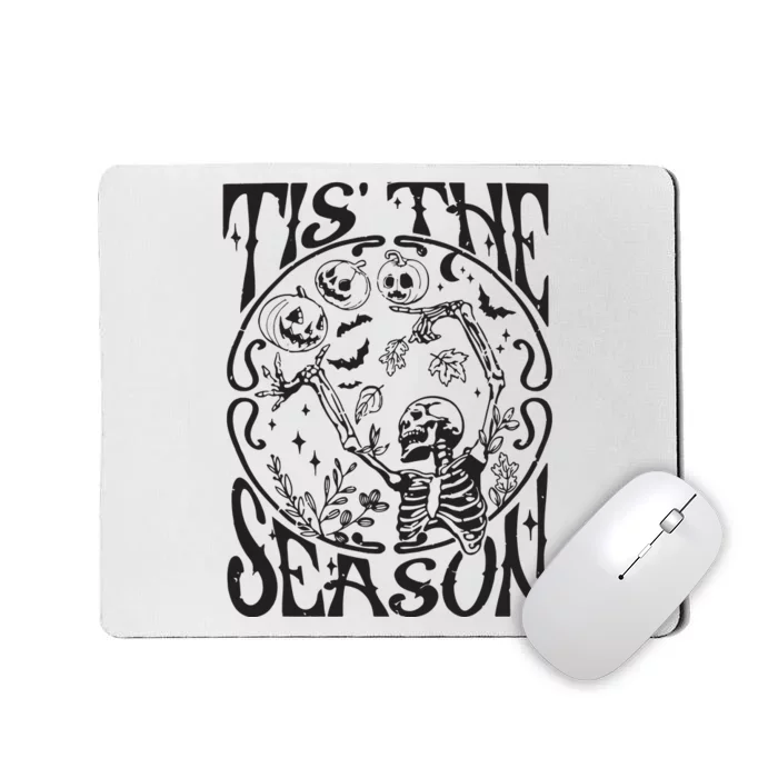 Funny Fall Skeleton Tis The Season Scary Halloween Pumpkin Mousepad