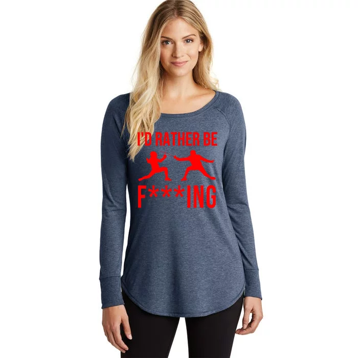 Funny Fencing Sport Gift Cute Fencers Fighters Meaningful Gift Women's Perfect Tri Tunic Long Sleeve Shirt