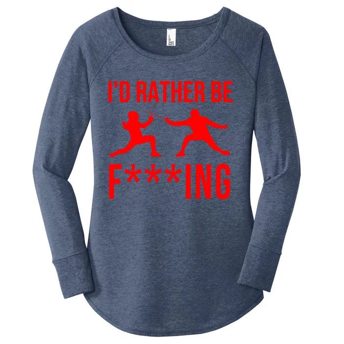 Funny Fencing Sport Gift Cute Fencers Fighters Meaningful Gift Women's Perfect Tri Tunic Long Sleeve Shirt