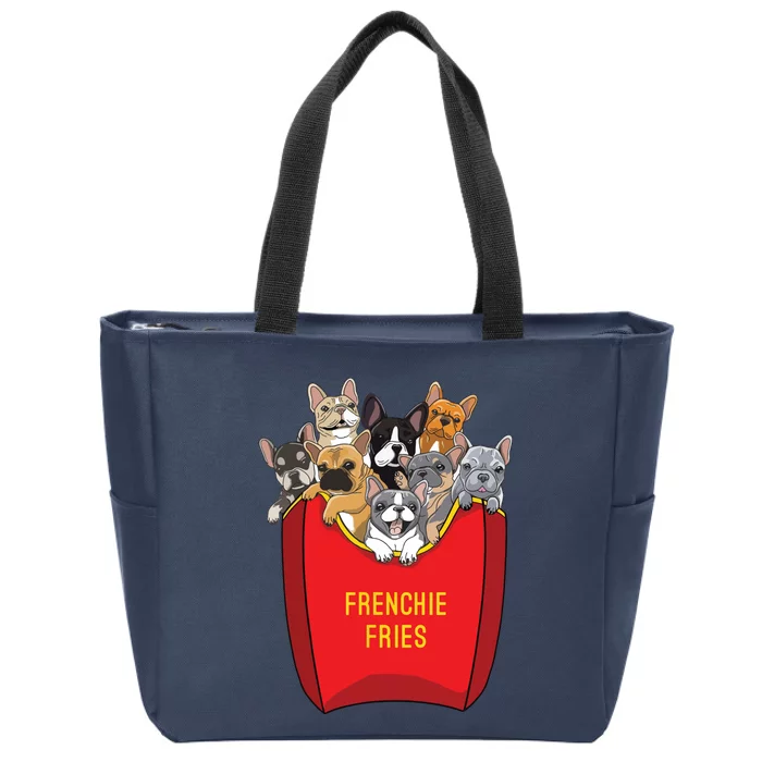 Frenchie Fries Shirts French Bulldog Dog Mom Dog Dad Cute Zip Tote Bag