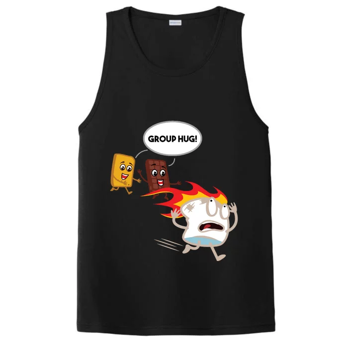 Funny For Smores Camping Roasting Outdoor Women Performance Tank