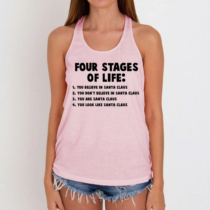 Funny Four Stages Of Life Women's Knotted Racerback Tank