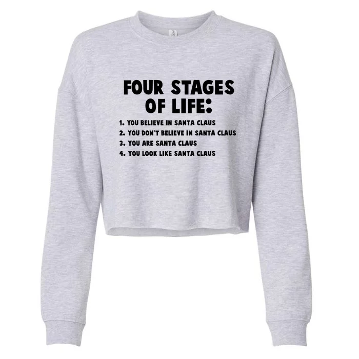 Funny Four Stages Of Life Cropped Pullover Crew