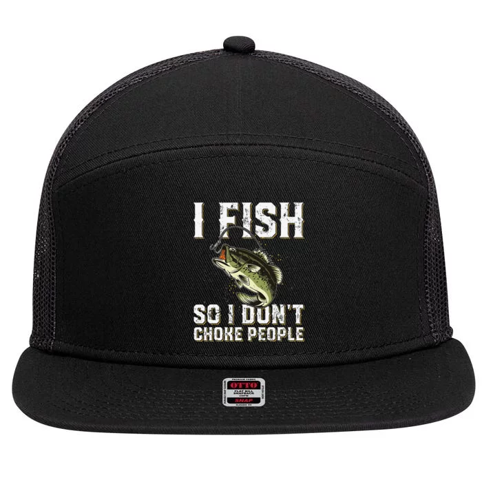 Funny Fishing Saying 7 Panel Mesh Trucker Snapback Hat