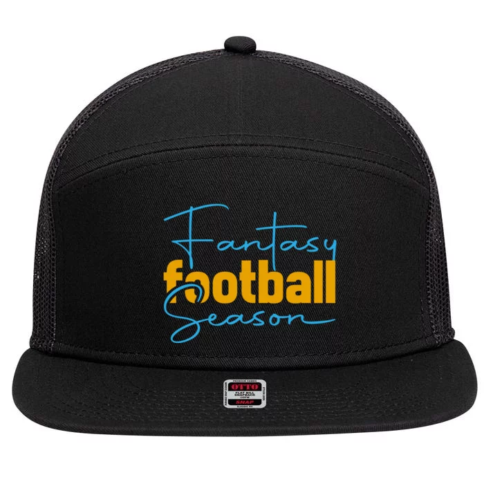 Fantasy Football Season Graphic 7 Panel Mesh Trucker Snapback Hat