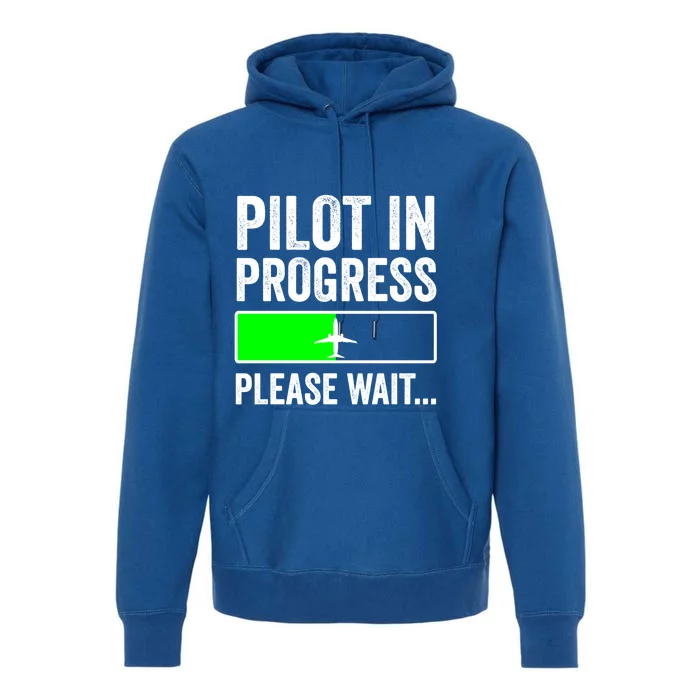 Funny Flight School Student Pilot In Progress Gift Premium Hoodie