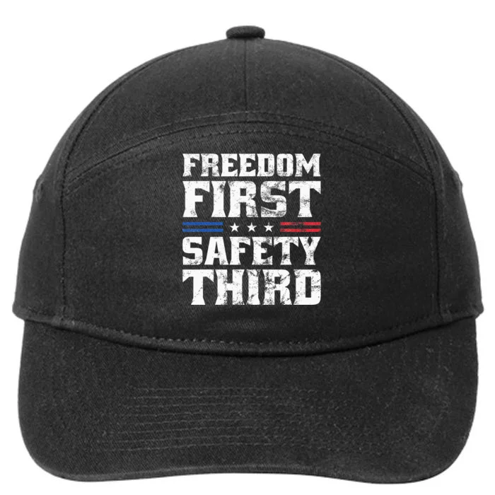 Freedom First Safety Third Fireworks 4th July Patriotic Men 7-Panel Snapback Hat