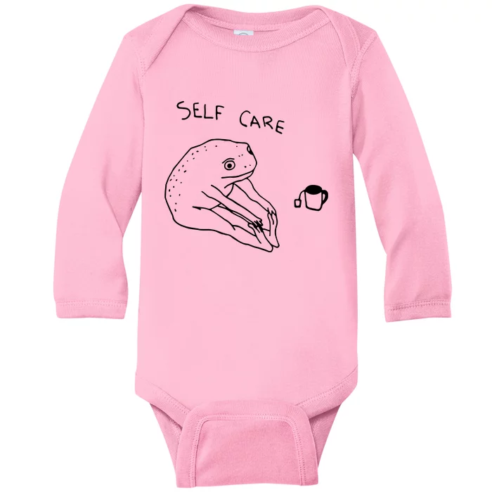 Funny Frog Self Care Baby Long Sleeve Bodysuit