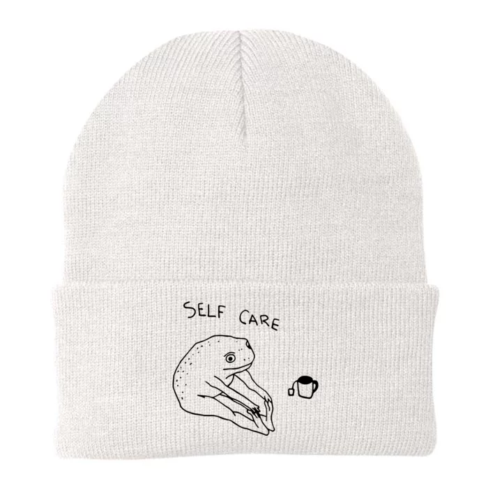 Funny Frog Self Care Knit Cap Winter Beanie