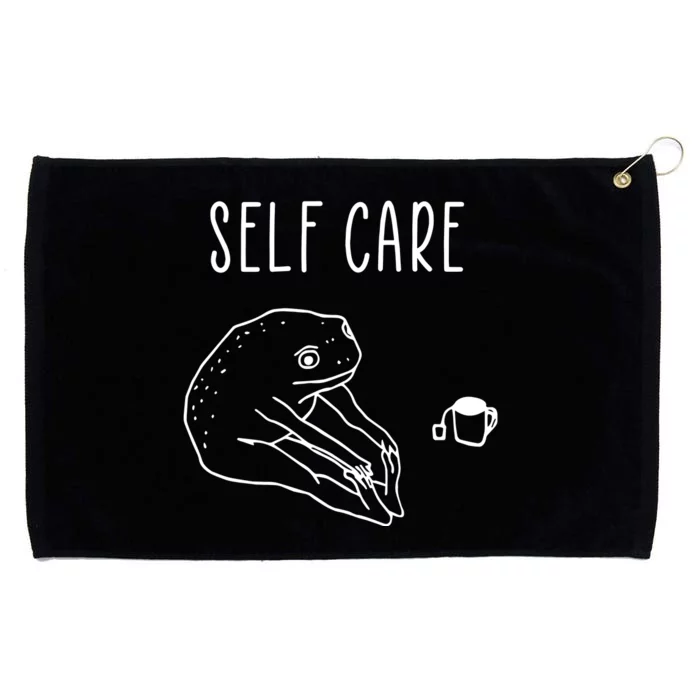 Funny Frog Self Care Yoga Grommeted Golf Towel