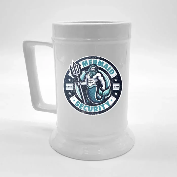 Funny Father Swimming Dad Swimmer Daughter Swim Cute Gift Front & Back Beer Stein