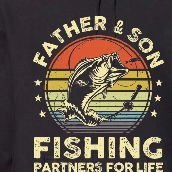 Fishing Father & Son Matching Bass Fish Dad Premium Hoodie