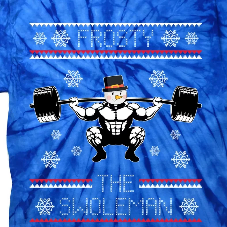 Funny Frosty Swole Bodybuilding Snow Christmas Gym Gift Tie-Dye T-Shirt