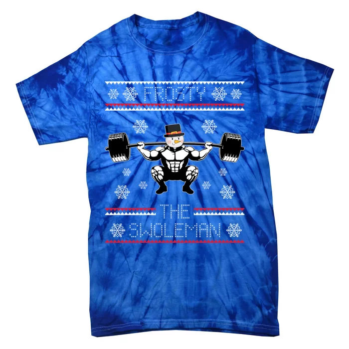 Funny Frosty Swole Bodybuilding Snow Christmas Gym Gift Tie-Dye T-Shirt