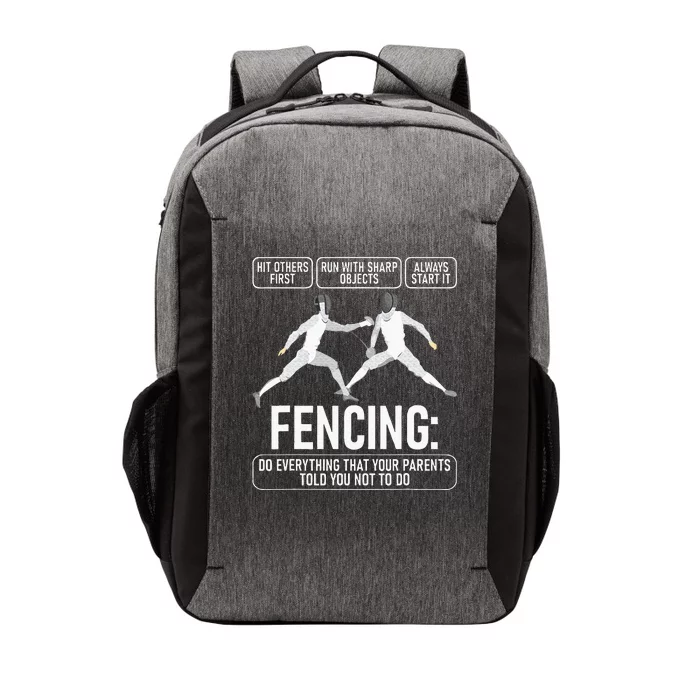 Fencing Fencer Swordsman Swordmanship Sabre Epee Vector Backpack