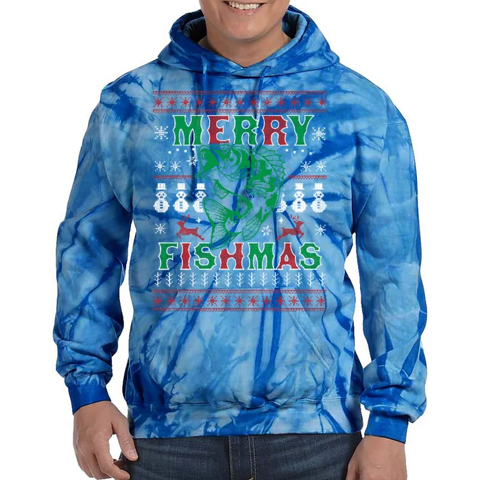 Funny Fish Sweater Fishing Santa Pajama Fisher Merry Fishmas Cool Gift Tie Dye Hoodie