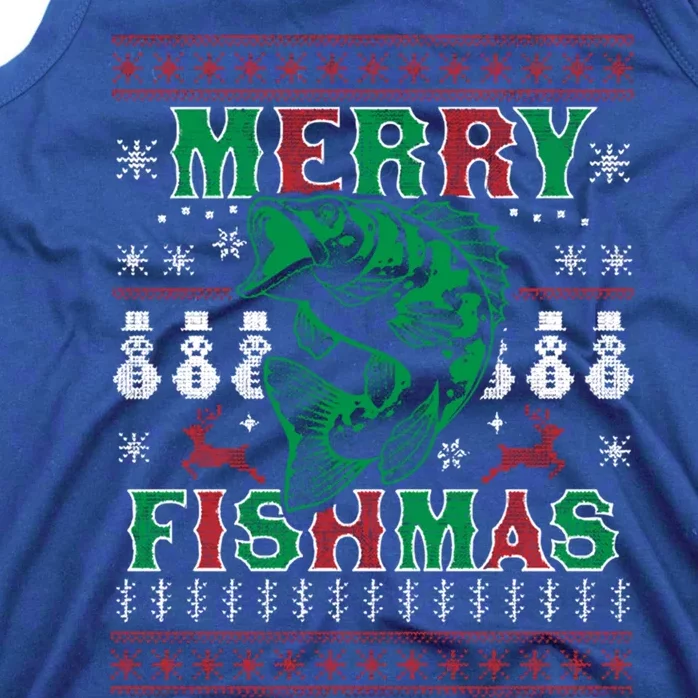 Funny Fish Sweater Fishing Santa Pajama Fisher Merry Fishmas Cool Gift Tank Top