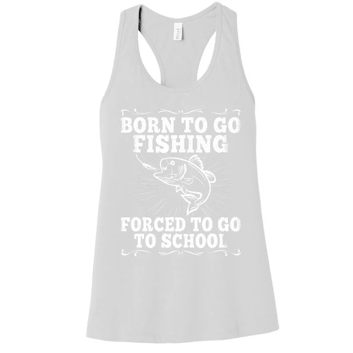 Funny Fishing Saying Fisherman Outfit Angler Boy Girl Women's Racerback Tank