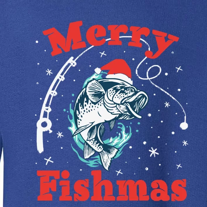 Funny Fishing Santa Fish Sweater Pajama Fisher Merry Fishmas Gift Toddler Sweatshirt