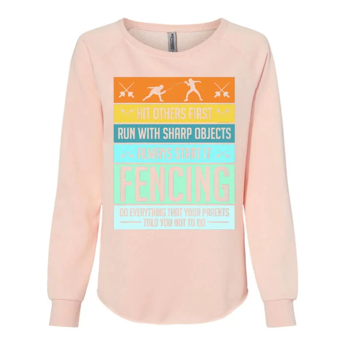 Funny Fencing Sport Pun For Men Women Kids Womens California Wash Sweatshirt