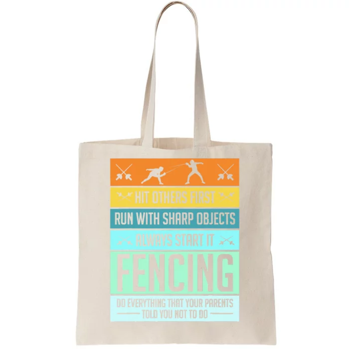 Funny Fencing Sport Pun For Men Women Kids Tote Bag