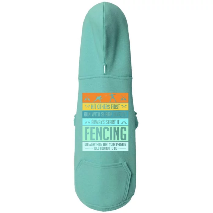 Funny Fencing Sport Pun For Men Women Kids Doggie 3-End Fleece Hoodie