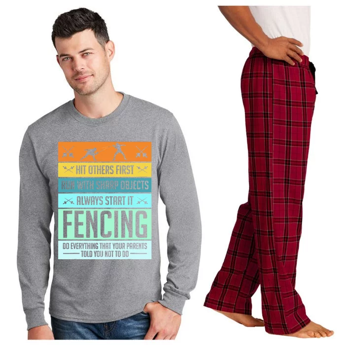 Funny Fencing Sport Pun For Men Women Kids Long Sleeve Pajama Set