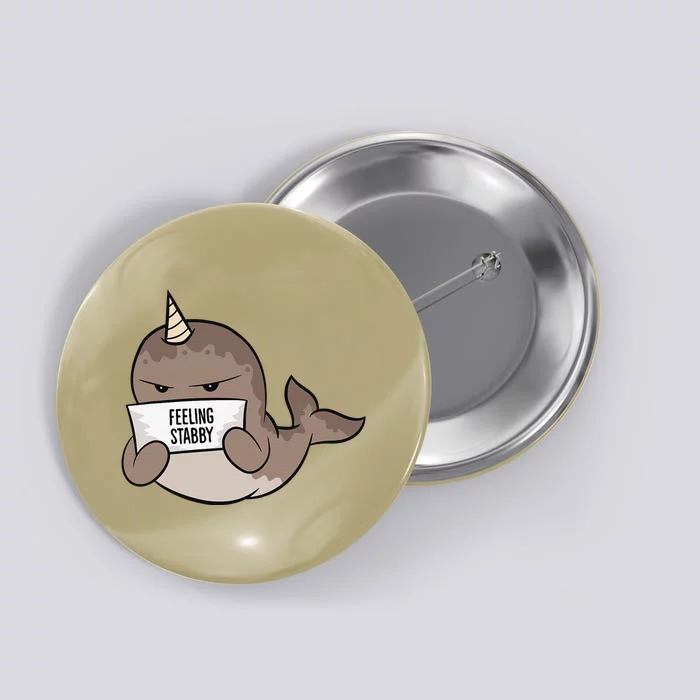 Funny Feeling Stabby Kawaii Whale Button