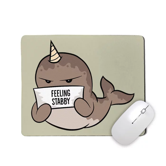 Funny Feeling Stabby Kawaii Whale Mousepad