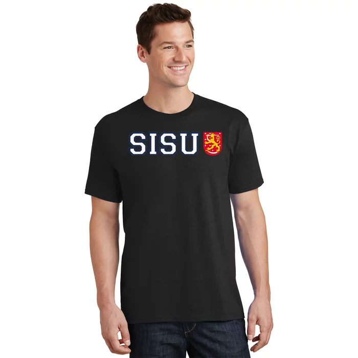 Finland Finnish Sisu Flag Crest T-Shirt