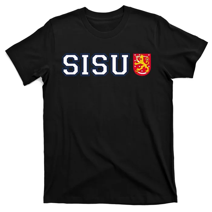 Finland Finnish Sisu Flag Crest T-Shirt