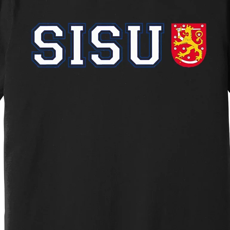 Finland Finnish Sisu Flag Crest Premium T-Shirt