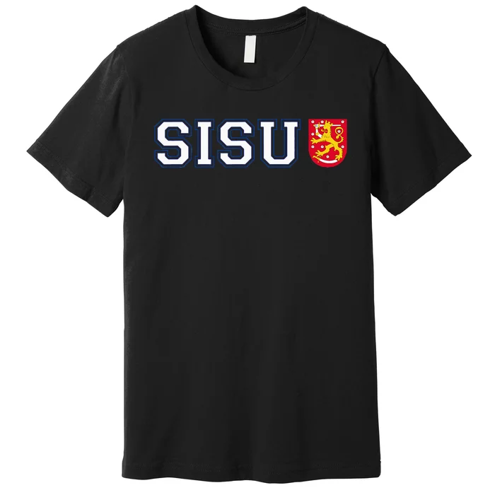 Finland Finnish Sisu Flag Crest Premium T-Shirt