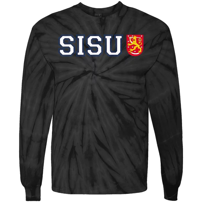 Finland Finnish Sisu Flag Crest Tie-Dye Long Sleeve Shirt