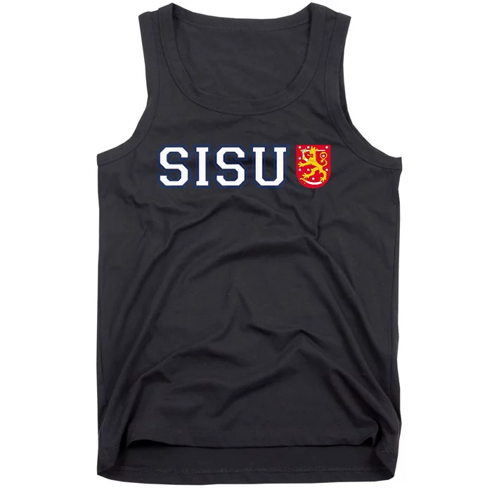 Finland Finnish Sisu Flag Crest Tank Top