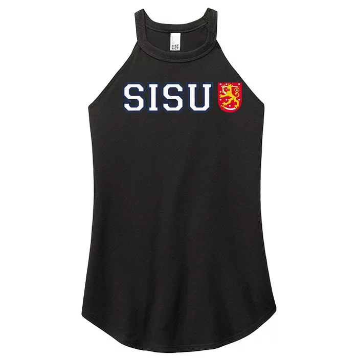 Finland Finnish Sisu Flag Crest Women’s Perfect Tri Rocker Tank