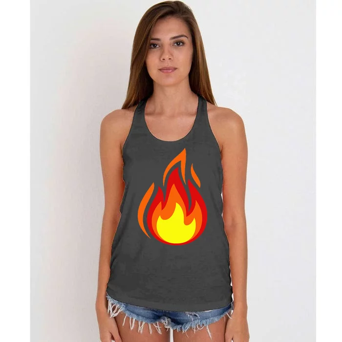 Fire Flame Symbol Women's Knotted Racerback Tank