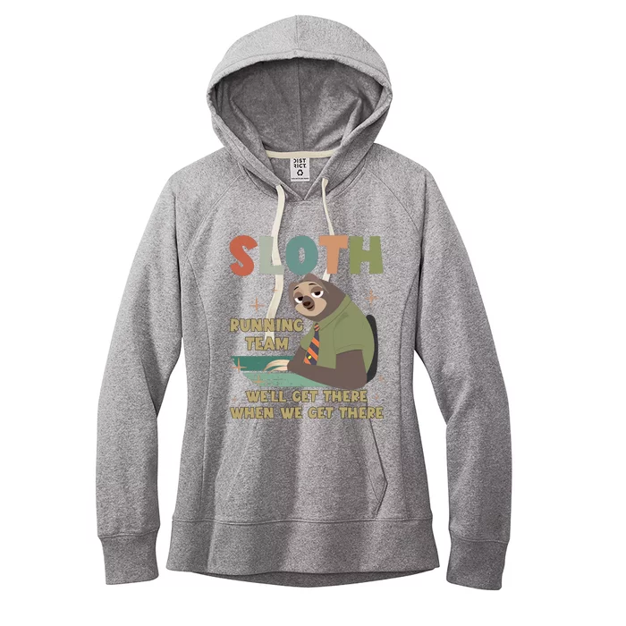 Funny Flash Sloth Running Team We’Ll Get There Sloth Women's Fleece Hoodie