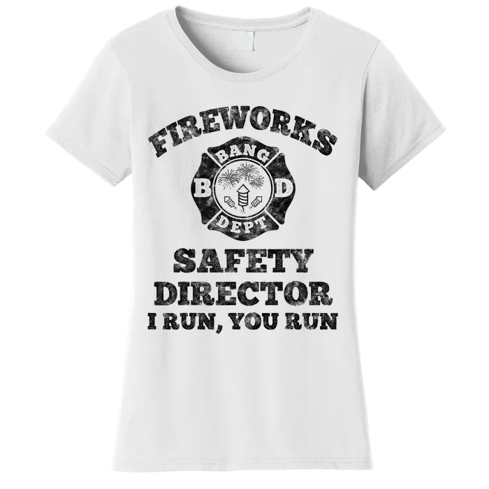 Funny Fireworks Safety Director Firefighter America Red Women's T-Shirt