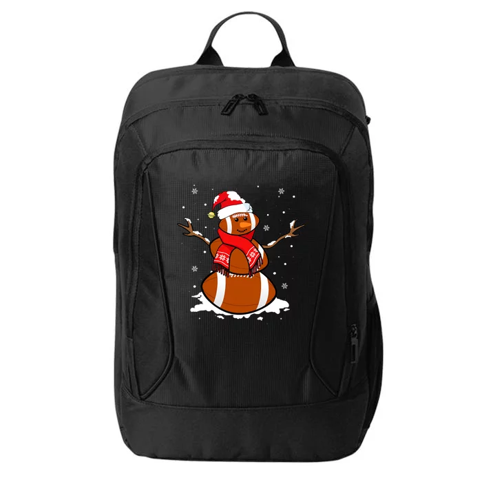 Funny Football Snowman Christmas Pajamas Matching Gifts City Backpack