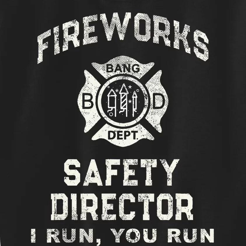 Funny Fireworks Safety Director 4th Of July Pyro Boom Squad Kids Sweatshirt