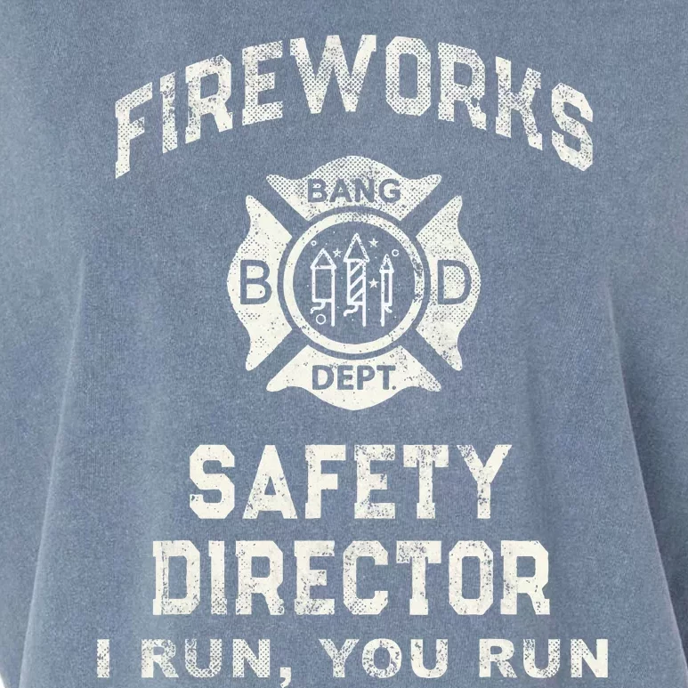 Funny Fireworks Safety Director 4th Of July Pyro Boom Squad Garment-Dyed Women's Muscle Tee