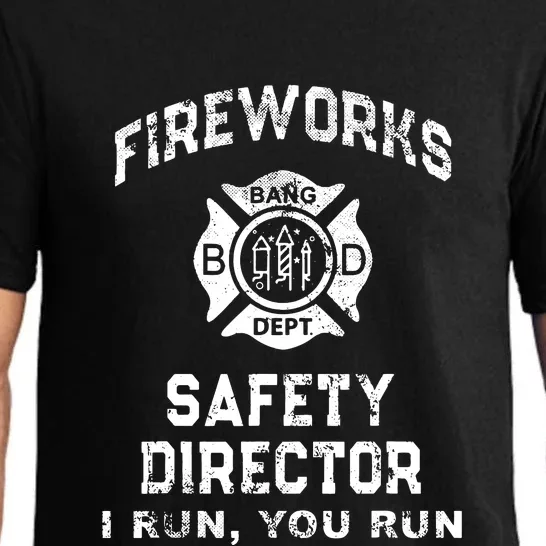 Funny FIREWORKS SAFETY DIRECTOR Firefighter America Red Pajama Set