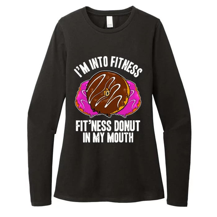 Funny Fitness Saying Workout Gym National Donut Day Lover Funny Gift Womens CVC Long Sleeve Shirt