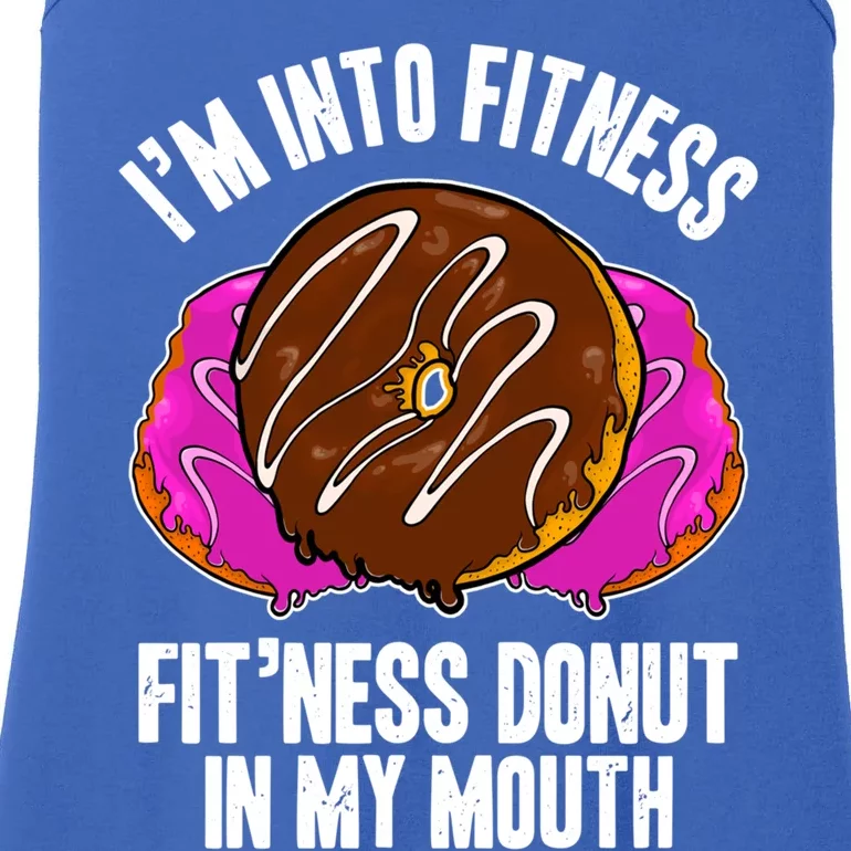 Funny Fitness Saying Workout Gym National Donut Day Lover Funny Gift Ladies Essential Tank