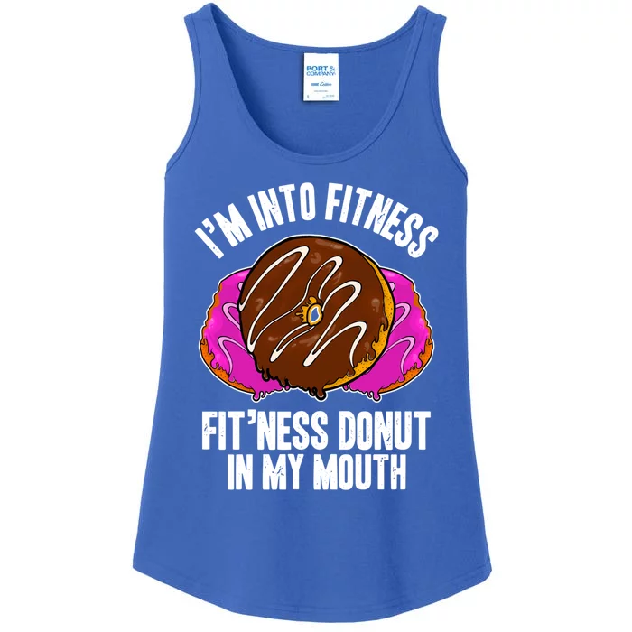 Funny Fitness Saying Workout Gym National Donut Day Lover Funny Gift Ladies Essential Tank