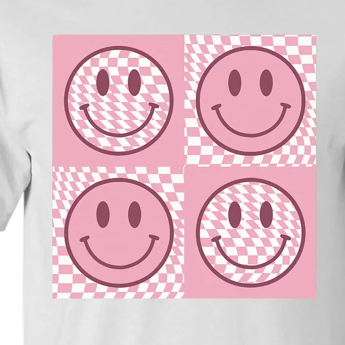 Funny Face Shirt Checkered Pattern Smile Face Meme Trendy Tall T-Shirt