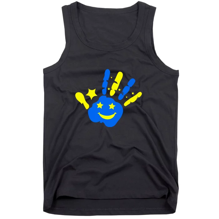 Funny Face Smiley Down Syndrome Awareness Day Gift Tank Top