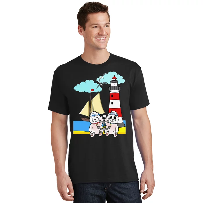 Funny Funny Sailors Cats Maritime Children Anchor T-Shirt