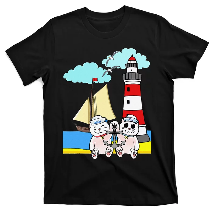 Funny Funny Sailors Cats Maritime Children Anchor T-Shirt